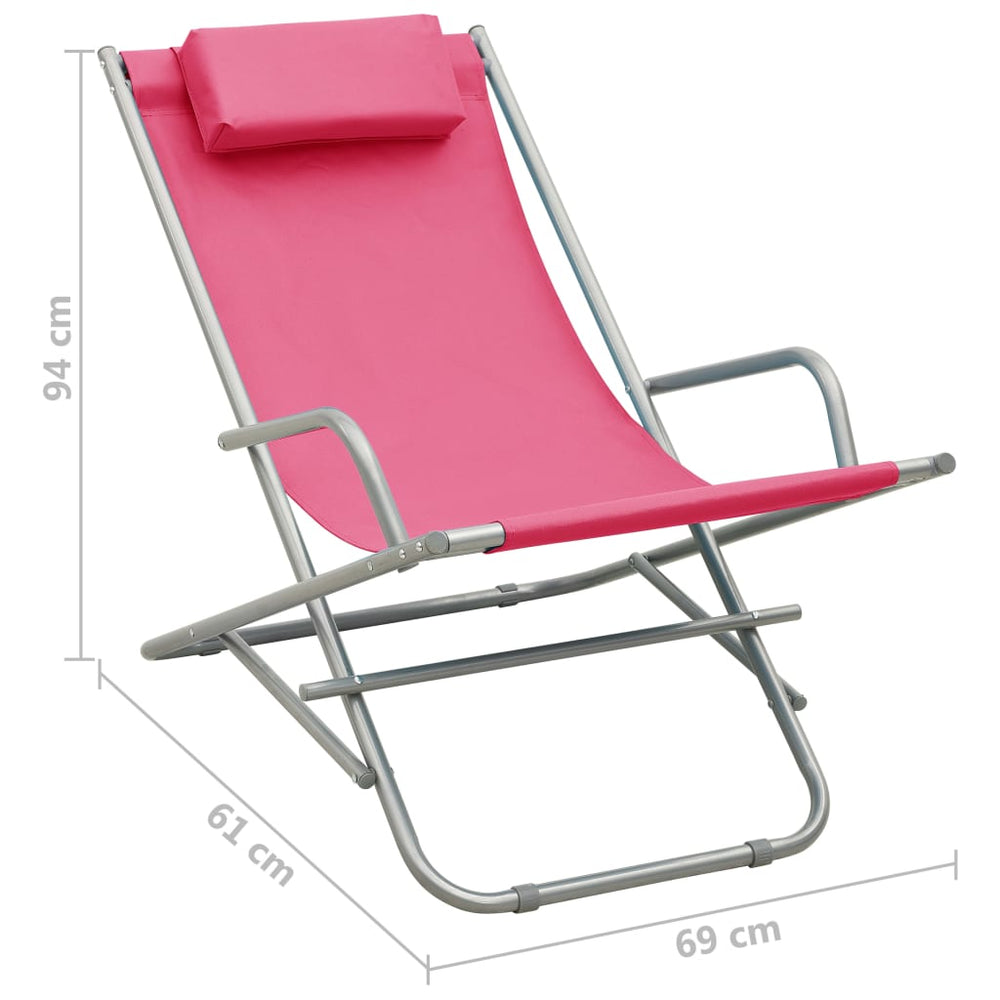 Klapstoelen 2 st staal roze MeubelReus