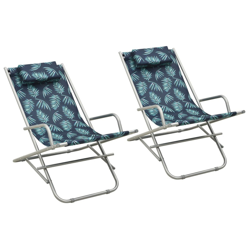 Klapstoelen 2 st staal bladpatroon MeubelReus