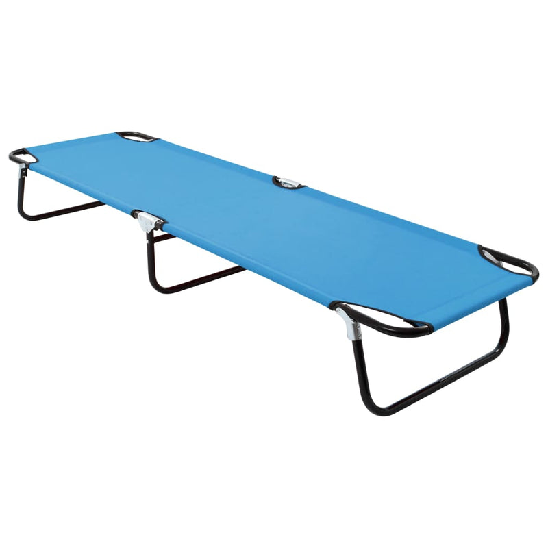Ligbed inklapbaar staal turquoiseblauw MeubelReus