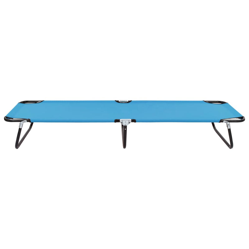 Ligbed inklapbaar staal turquoiseblauw MeubelReus