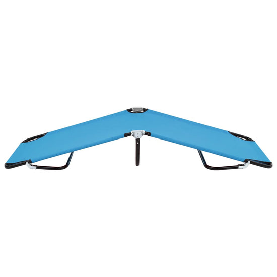 Ligbed inklapbaar staal turquoiseblauw MeubelReus
