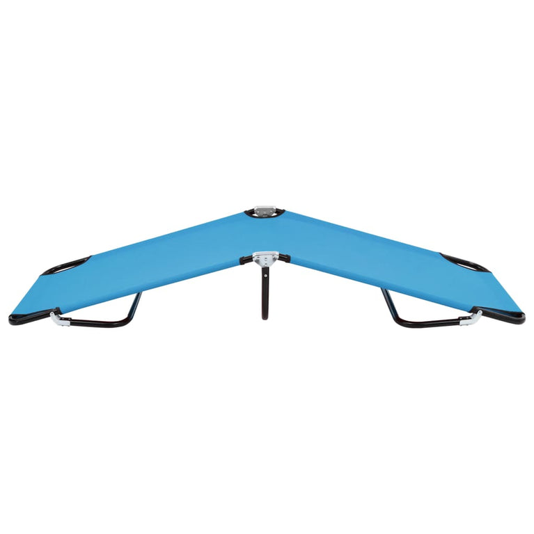 Ligbed inklapbaar staal turquoiseblauw MeubelReus