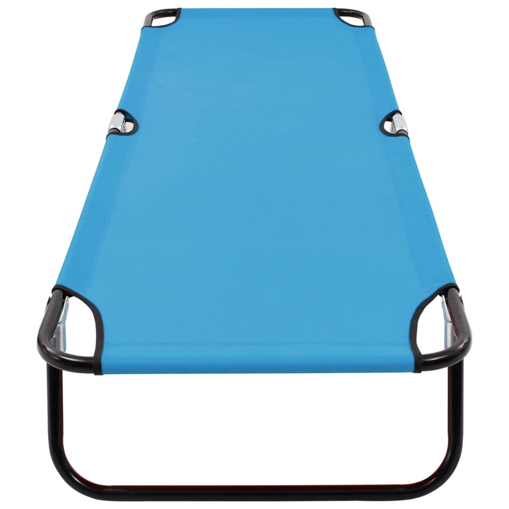 Ligbed inklapbaar staal turquoiseblauw MeubelReus