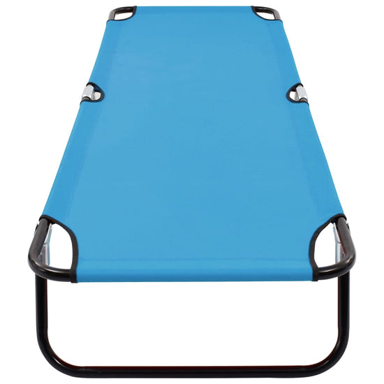 Ligbed inklapbaar staal turquoiseblauw MeubelReus