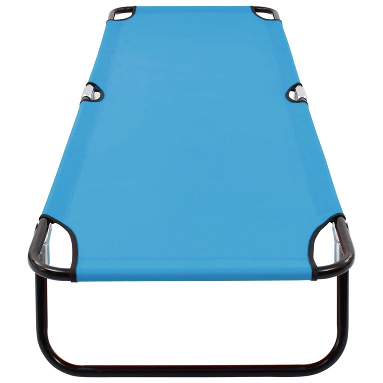 Ligbed inklapbaar staal turquoiseblauw MeubelReus