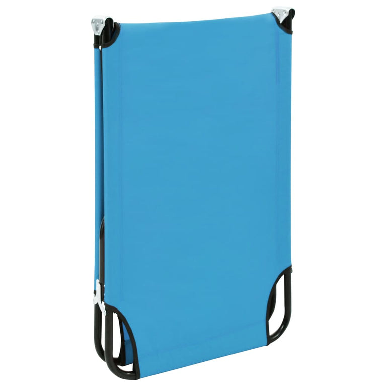 Ligbed inklapbaar staal turquoiseblauw MeubelReus