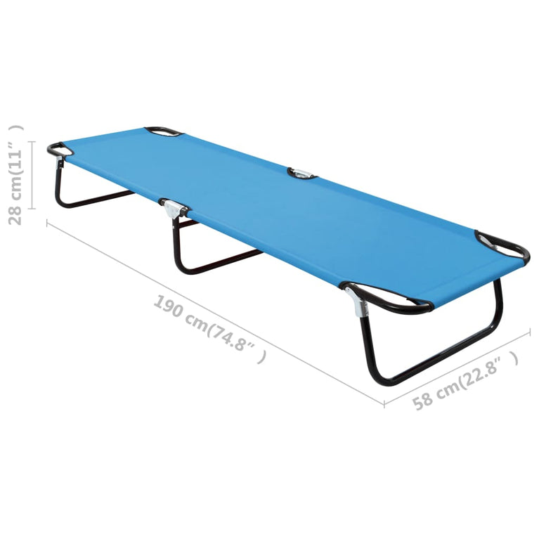 Ligbed inklapbaar staal turquoiseblauw MeubelReus