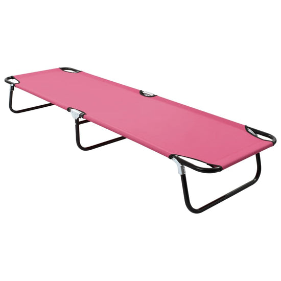 Ligbed inklapbaar staal roze MeubelReus