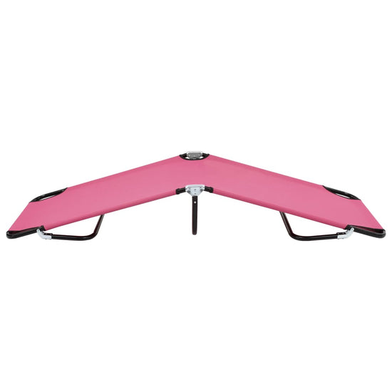 Ligbed inklapbaar staal roze MeubelReus