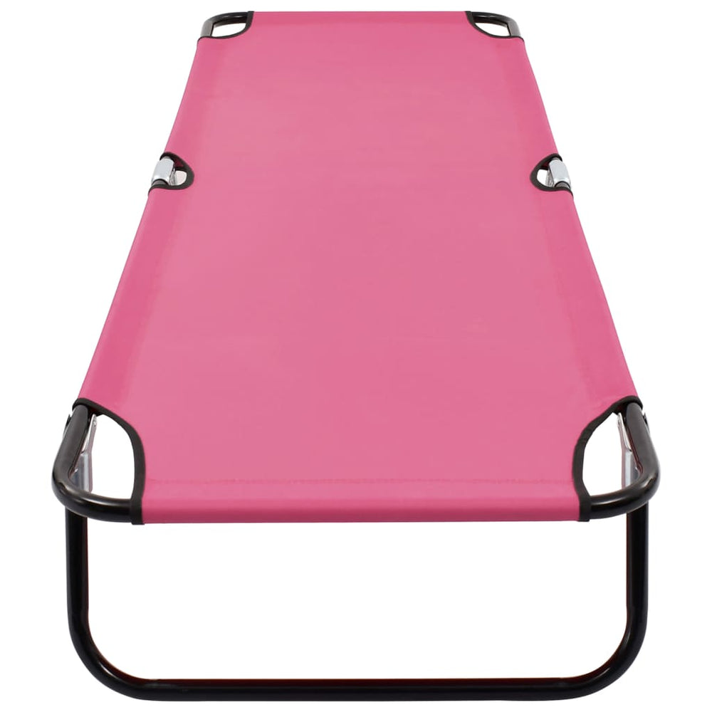 Ligbed inklapbaar staal roze MeubelReus