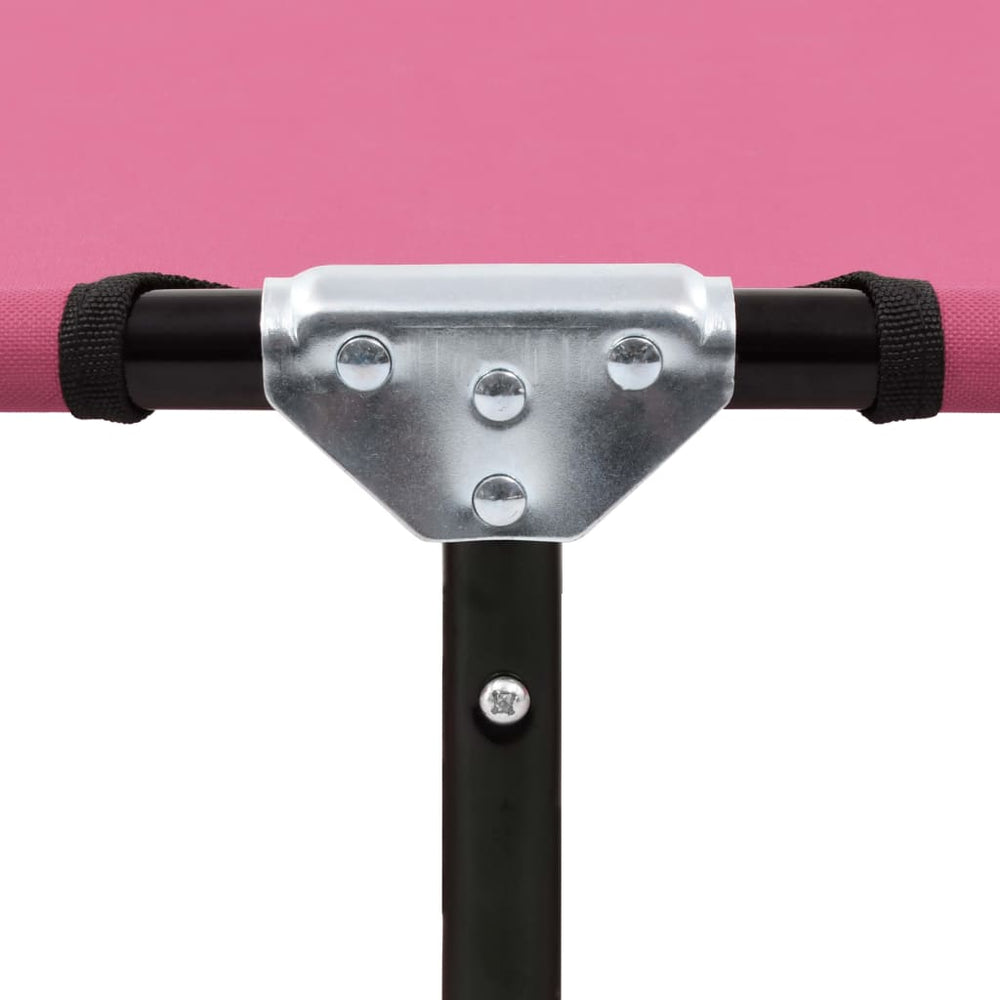 Ligbed inklapbaar staal roze MeubelReus