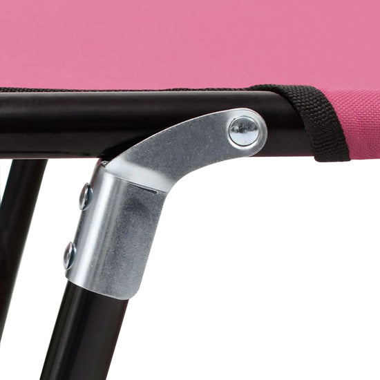 Ligbed inklapbaar staal roze MeubelReus