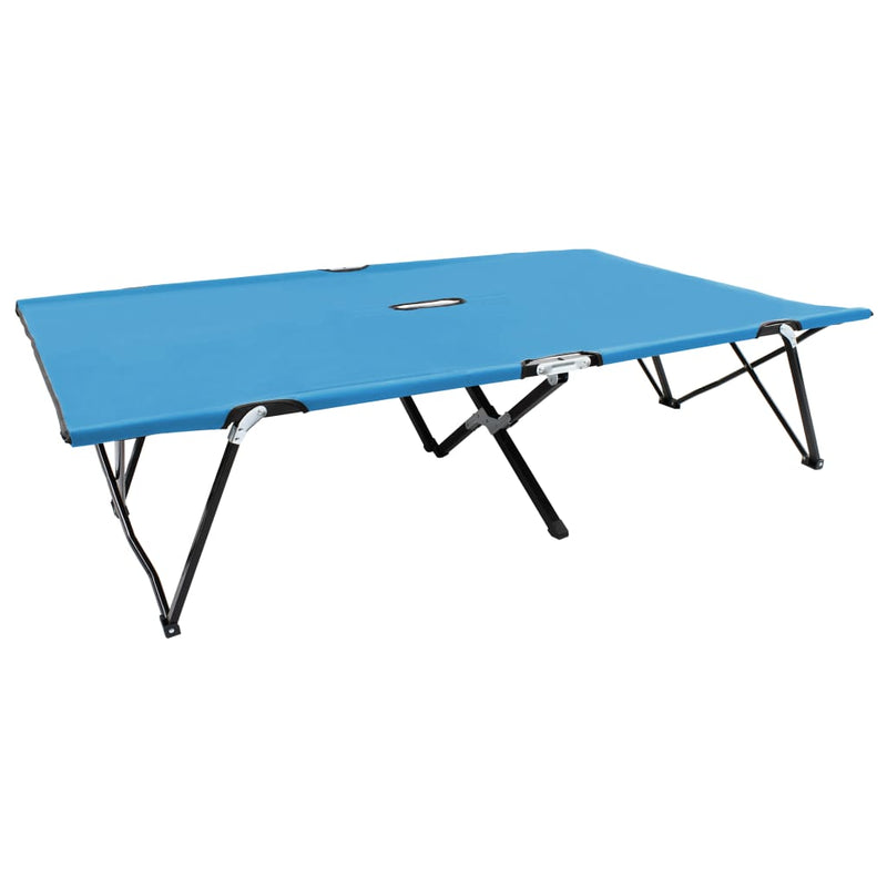 Ligbed 2-persoons inklapbaar staal blauw MeubelReus