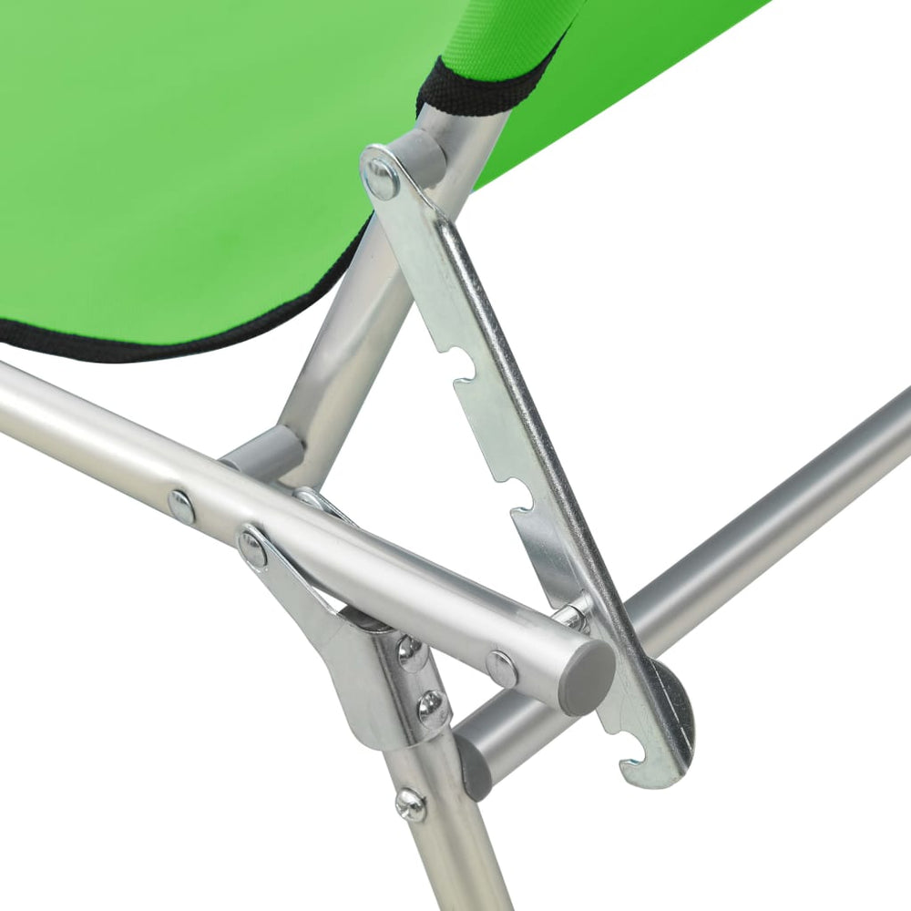 Ligbed inklapbaar met luifel aluminium groen MeubelReus