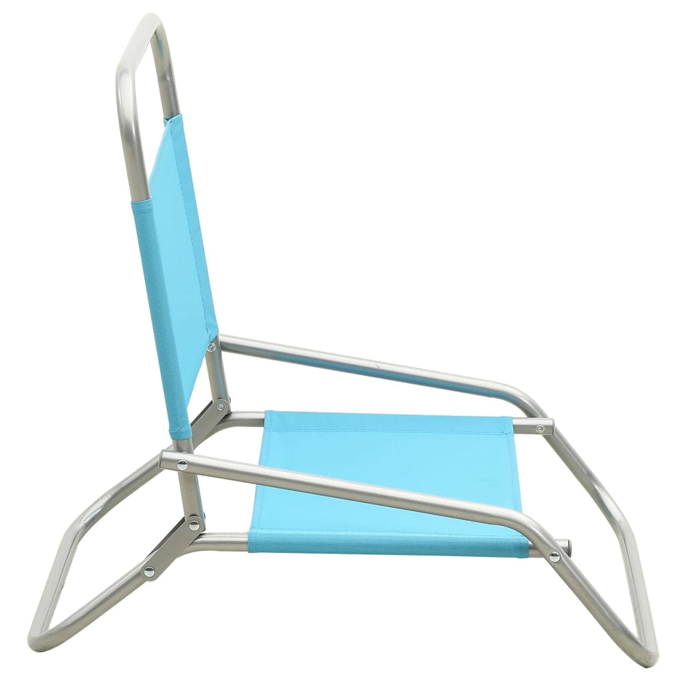 Strandstoelen 2 st inklapbaar stof turquoise MeubelReus