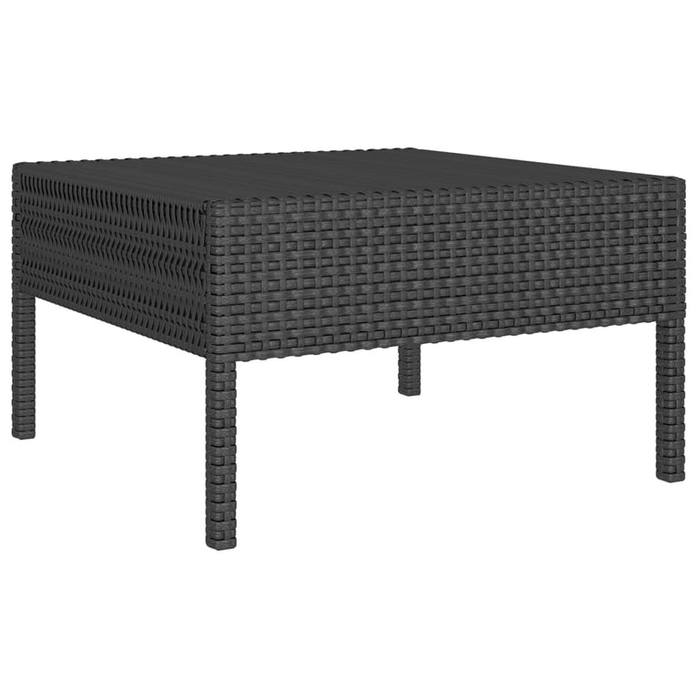 3-delige Loungeset met kussens poly rattan zwart MeubelReus