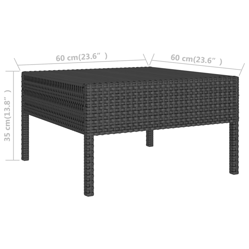 3-delige Loungeset met kussens poly rattan zwart MeubelReus