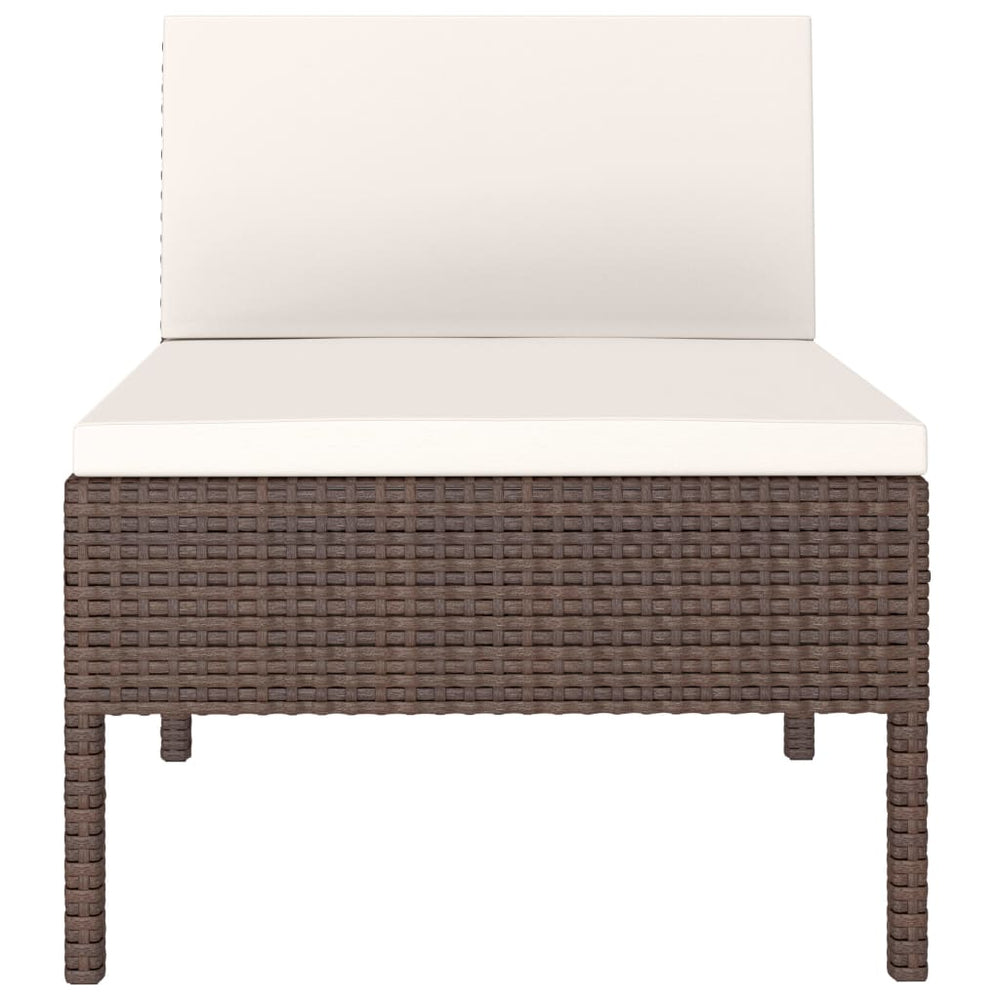 Tuinstoelen 3 st met kussens poly rattan bruin MeubelReus