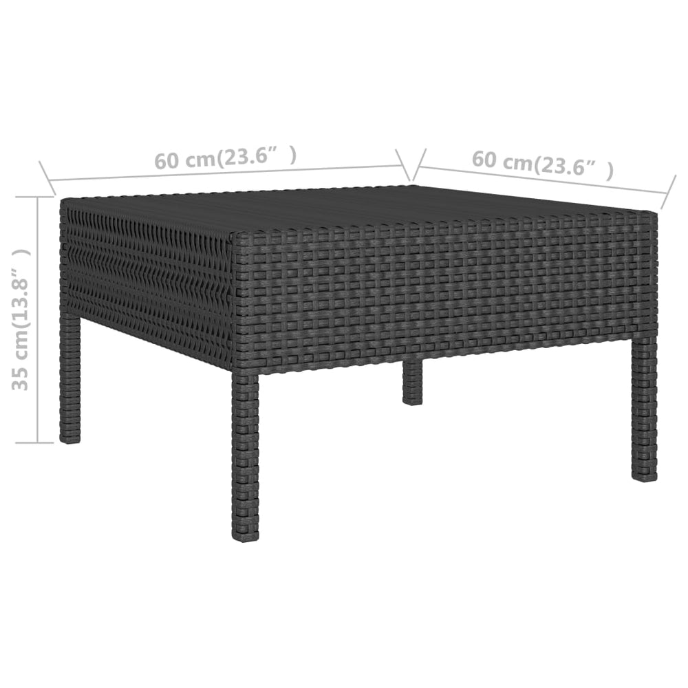2-delige Loungeset met kussens poly rattan zwart MeubelReus