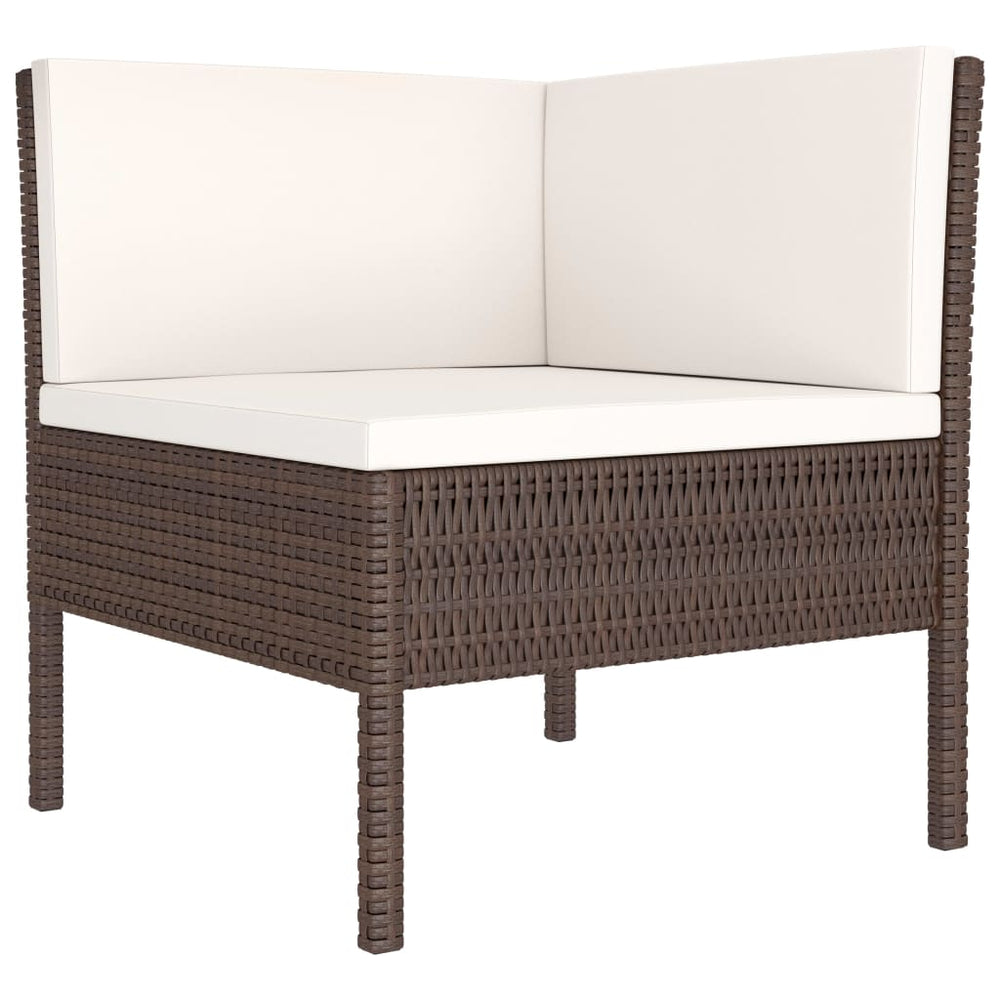 3-delige Loungeset met kussens poly rattan bruin MeubelReus