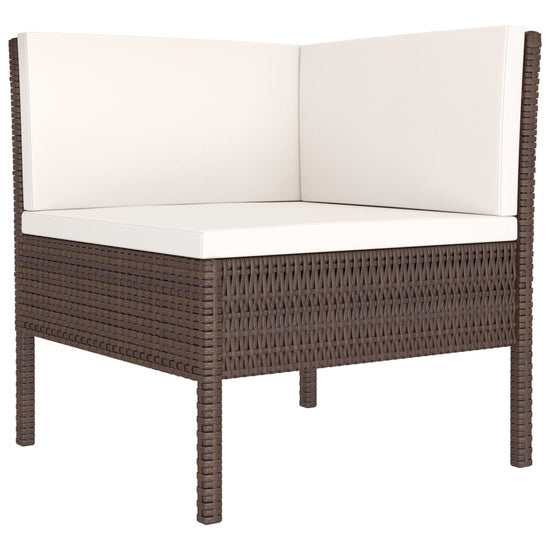 3-delige Loungeset met kussens poly rattan bruin MeubelReus