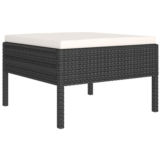 2-delige Loungeset met kussens poly rattan zwart MeubelReus