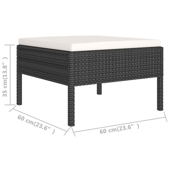 2-delige Loungeset met kussens poly rattan zwart MeubelReus