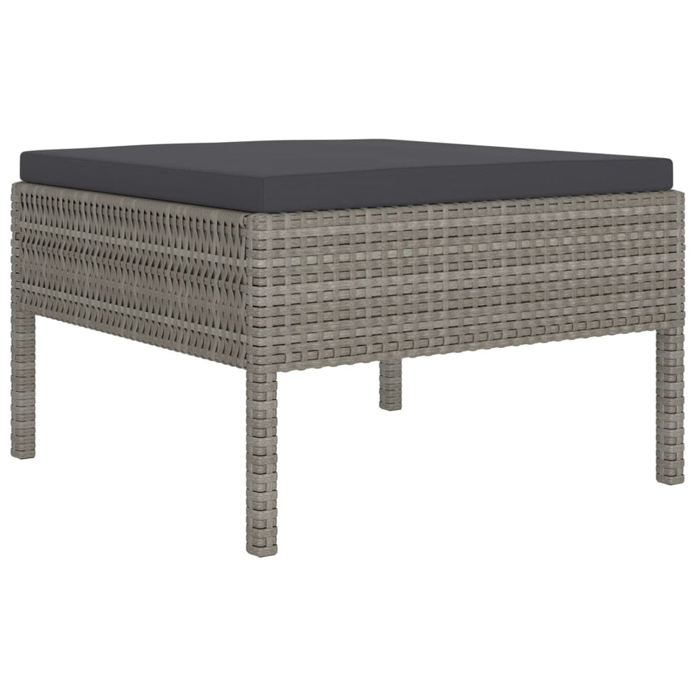 2-delige Loungeset met kussens poly rattan grijs MeubelReus