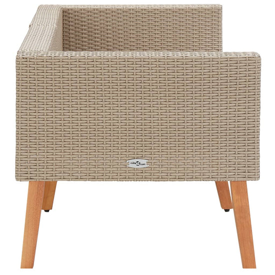Tuinbank 2-zits met kussens poly rattan beige MeubelReus