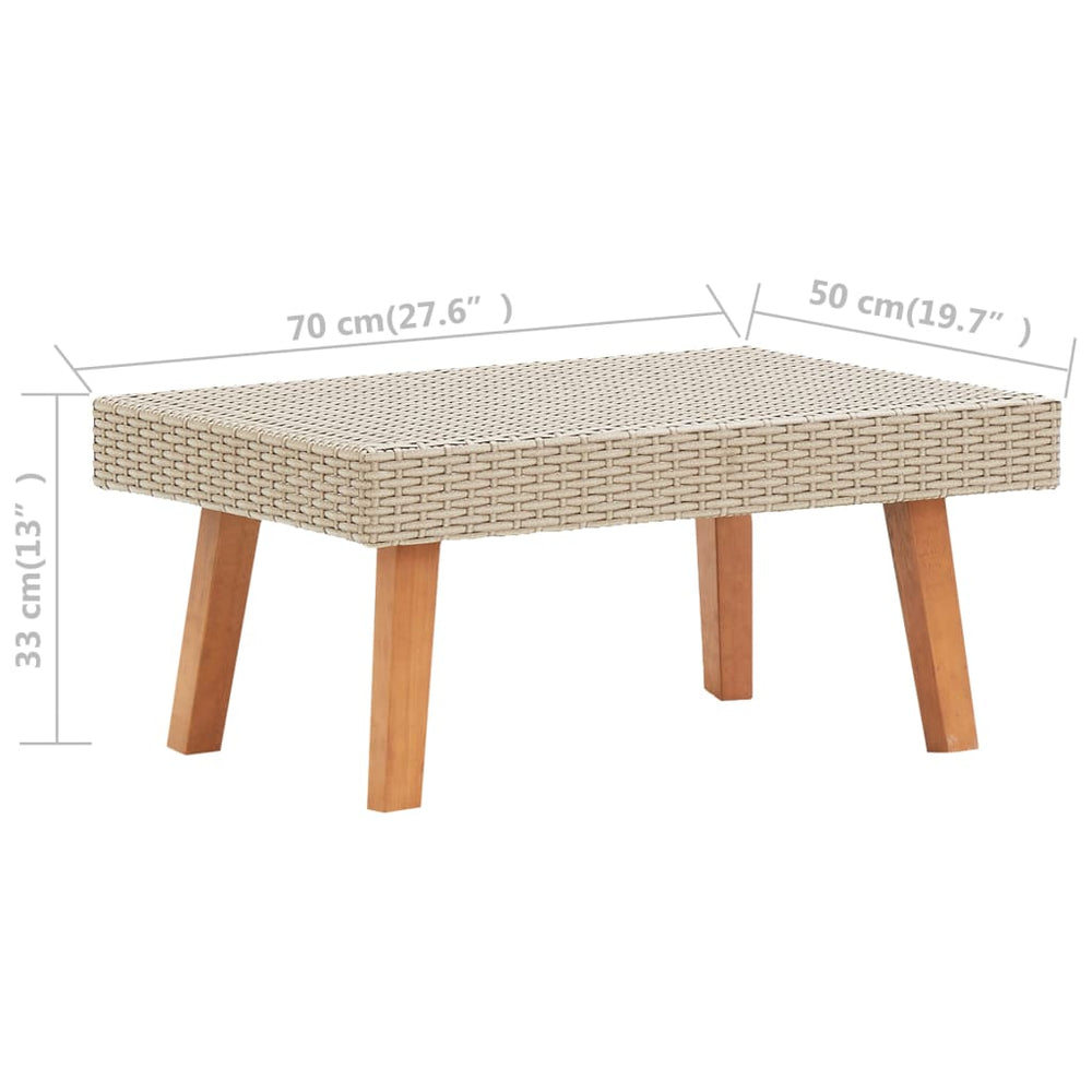 3-delige Loungeset met kussens poly rattan beige MeubelReus