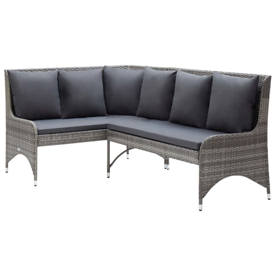Tuinhoekbanken 2 st poly rattan grijs MeubelReus