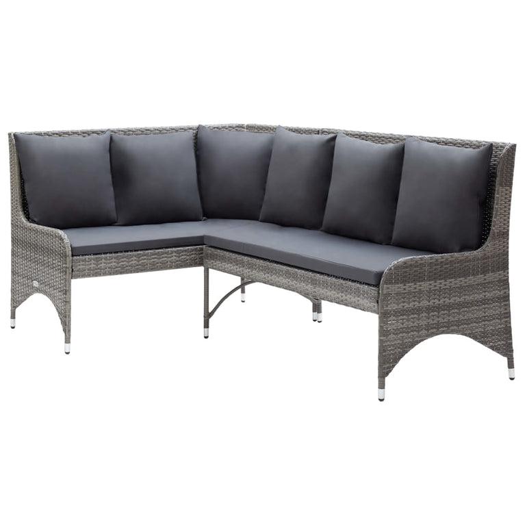 Tuinhoekbanken 2 st poly rattan grijs MeubelReus