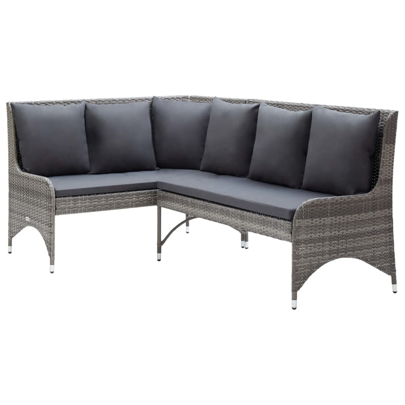 Tuinhoekbanken 2 st poly rattan grijs MeubelReus