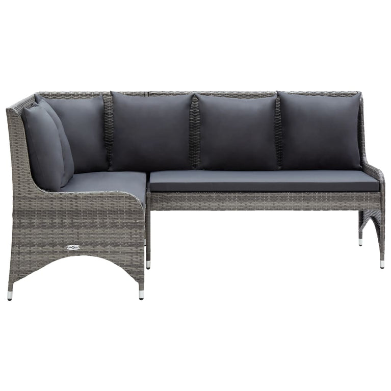 Tuinhoekbanken 2 st poly rattan grijs MeubelReus