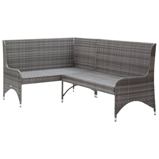 Tuinhoekbanken 2 st poly rattan grijs MeubelReus