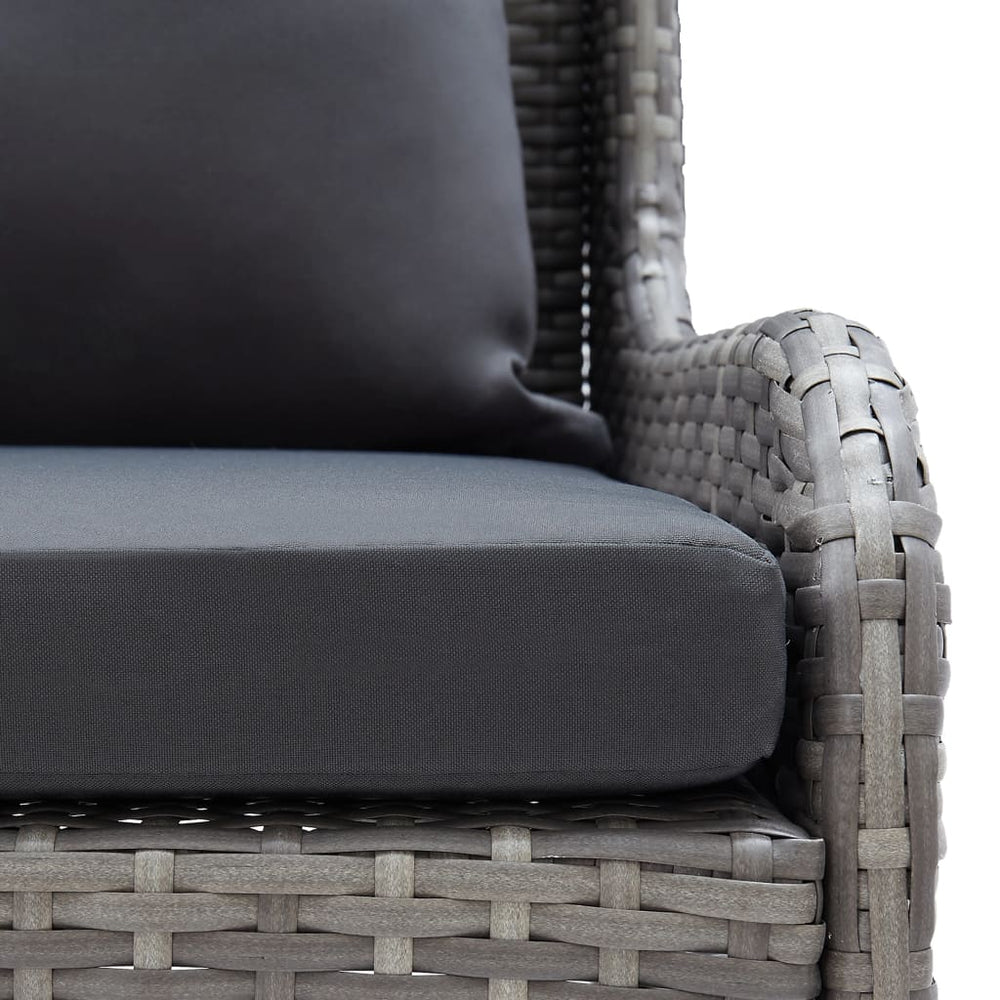 Tuinhoekbanken 2 st poly rattan grijs MeubelReus