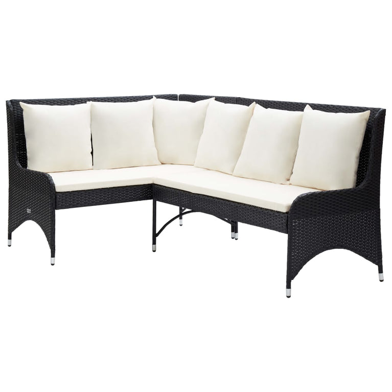 Tuinhoekbanken 2 st poly rattan zwart MeubelReus