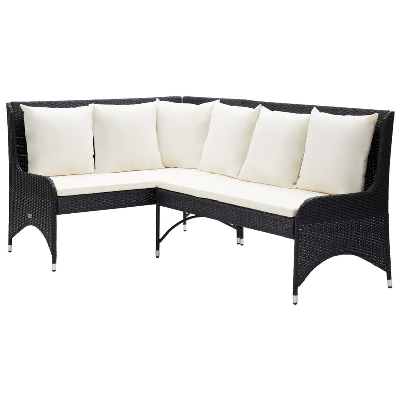 Tuinhoekbanken 2 st poly rattan zwart MeubelReus