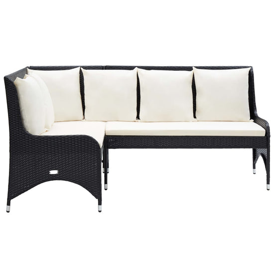 Tuinhoekbanken 2 st poly rattan zwart MeubelReus