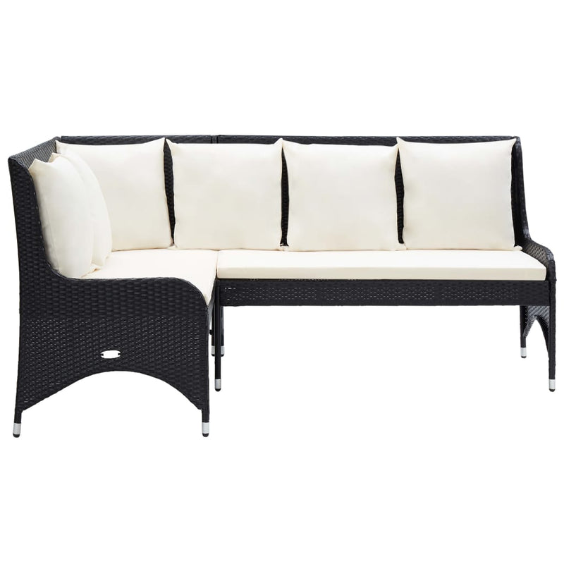 Tuinhoekbanken 2 st poly rattan zwart MeubelReus