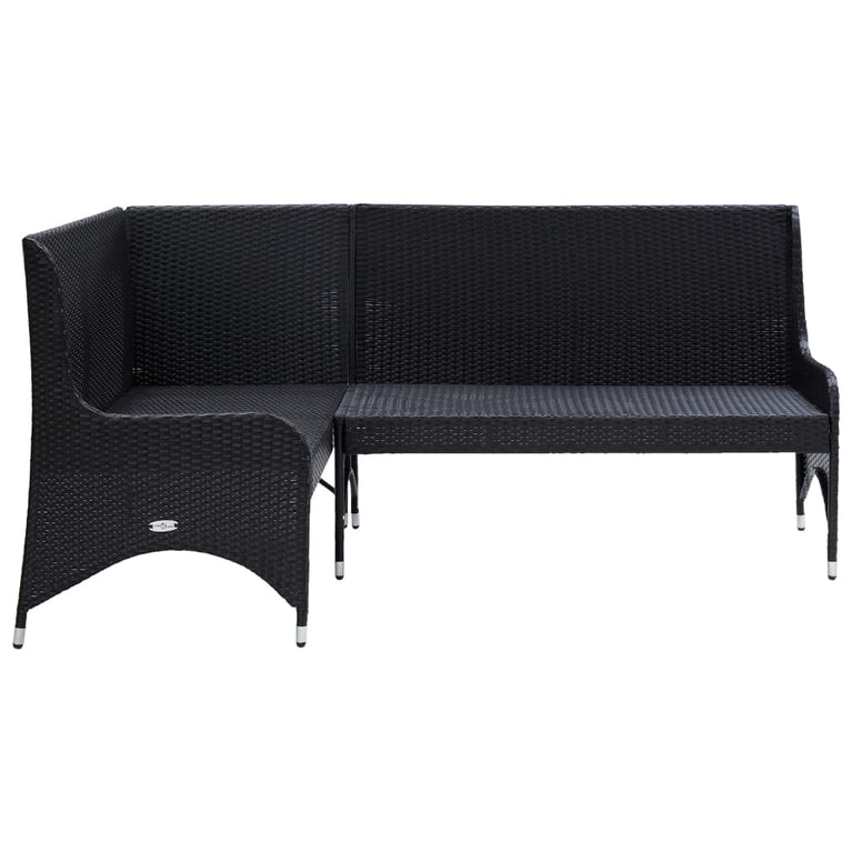 Tuinhoekbanken 2 st poly rattan zwart MeubelReus