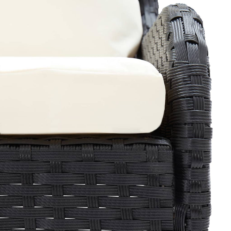 Tuinhoekbanken 2 st poly rattan zwart MeubelReus