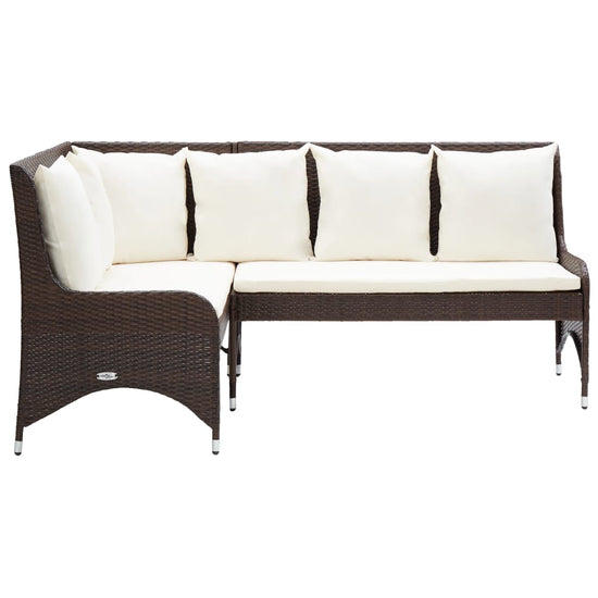 Tuinhoekbanken 2 st poly rattan bruin MeubelReus