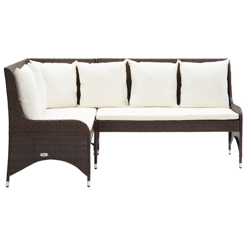 Tuinhoekbanken 2 st poly rattan bruin MeubelReus