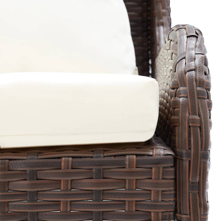 Tuinhoekbanken 2 st poly rattan bruin MeubelReus