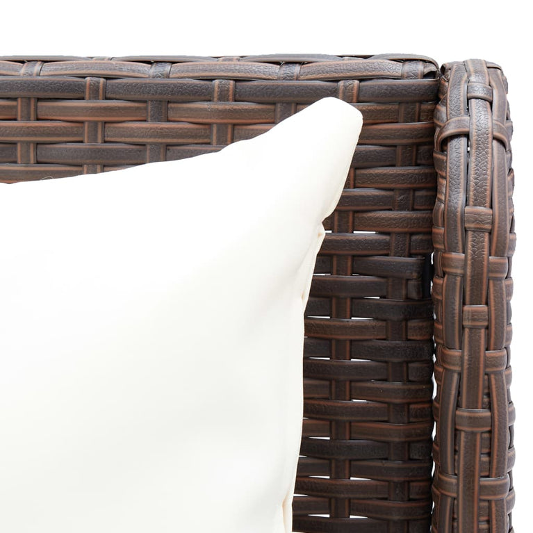Tuinhoekbanken 2 st poly rattan bruin MeubelReus