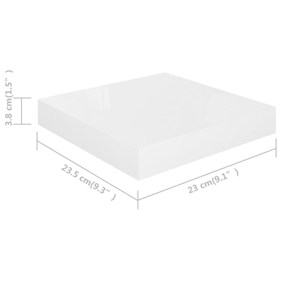 Wandschappen zwevend 4 st 23x23,5x3,8 cm MDF hoogglans wit MeubelReus