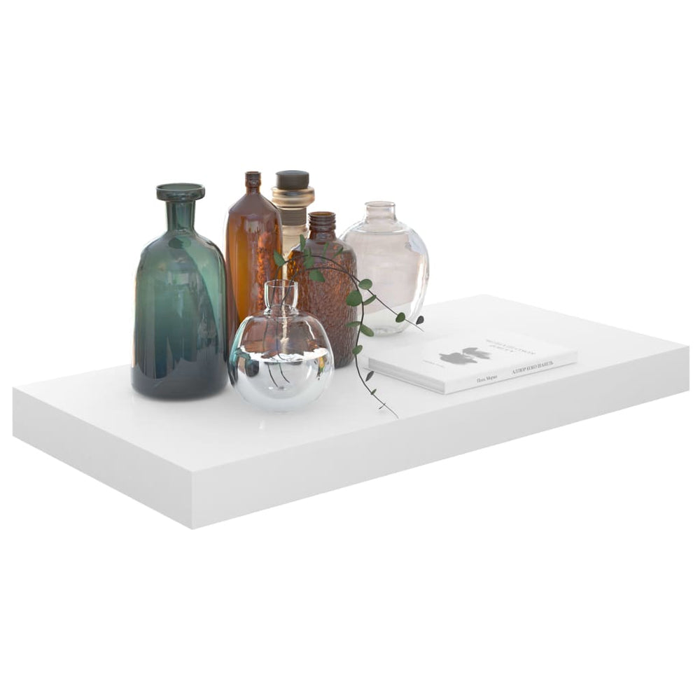 Wandschappen zwevend 2 st 50x23x3,8 cm MDF hoogglans wit MeubelReus