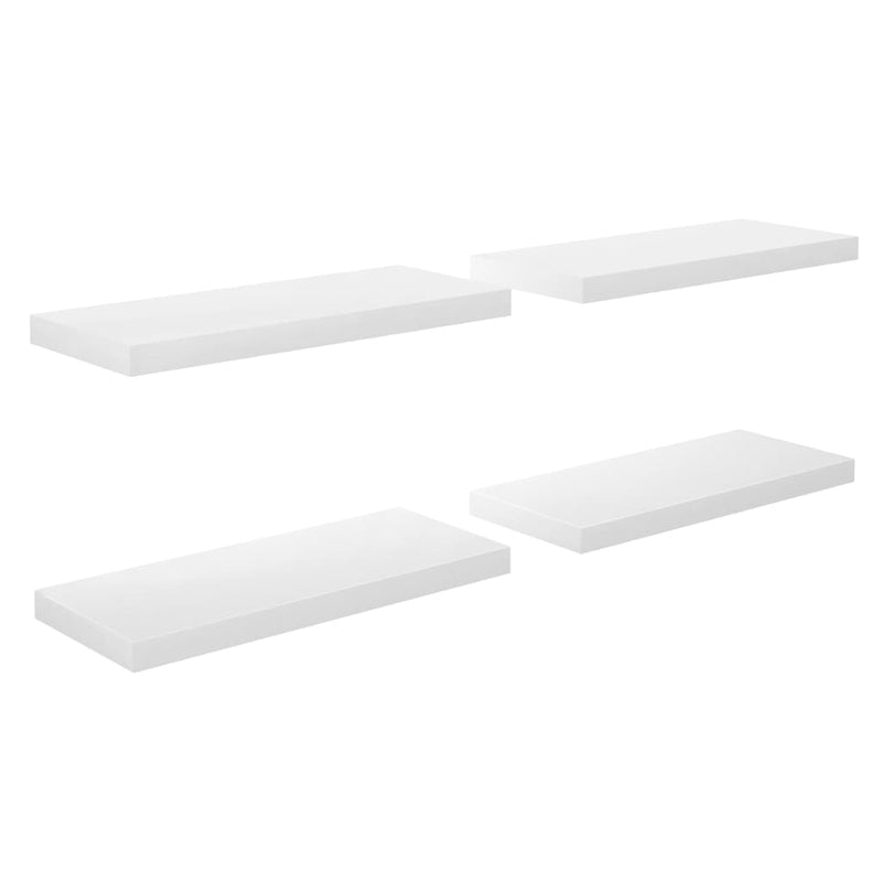 Wandschappen zwevend 4 st 60x23,5x3,8 cm MDF hoogglans wit MeubelReus