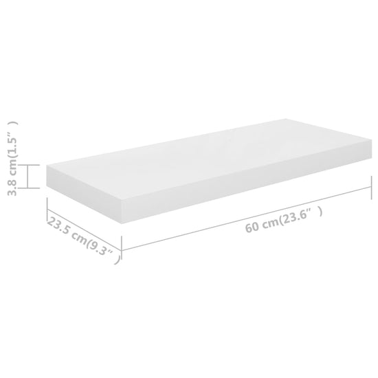 Wandschappen zwevend 4 st 60x23,5x3,8 cm MDF hoogglans wit MeubelReus